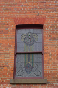 Photograph - Colour, Former Ballarat East Library Stained Glass Window, 07/01/2012