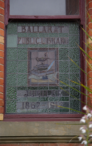 Photograph - Colour, Ballarat Public Library Jubilee Stained Glass Window on the Former Ballarat East Library, 07/01/2012