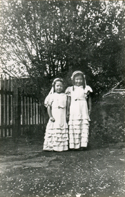 Photograph - Black and White, Flowergirls for Bessie Carroll's Wedding