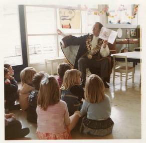 Photograph - Colour, City of Kew Mayor, Cr John H. Gervasoni at North Kew Kindergarten, c1972