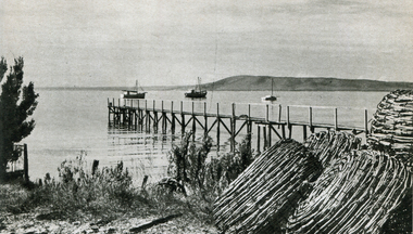 Image - Black and White, Lobster Pots at Blairgowrie, Mornington Peninsula, c1950, c1950