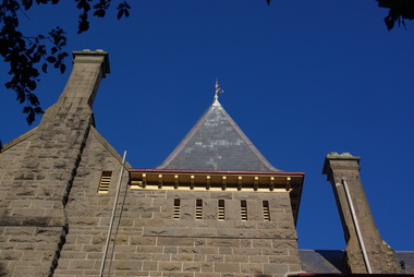 A grand bluestone building