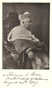 Photograph - Image - Black and White, Archbishop Thomas Carr, 26/08/1907