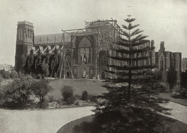 Image - Black and White, St Patrick's Cathedral Under Construction, 1887