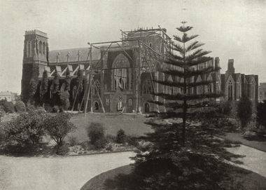 Image - Black and White, St Patrick's Cathedral Under Construction, 1887, 1887
