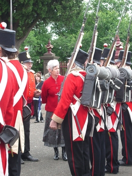 A woman inspected troops of the 40th Regiment  