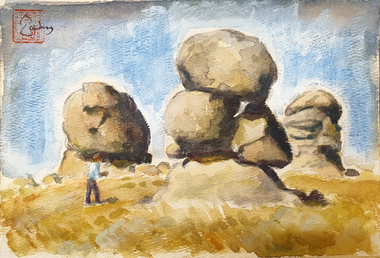 landscape with rocks