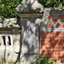 detail of a bluestone fence