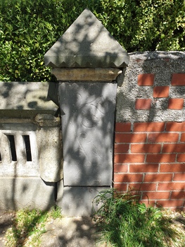 detail of a bluestone fence
