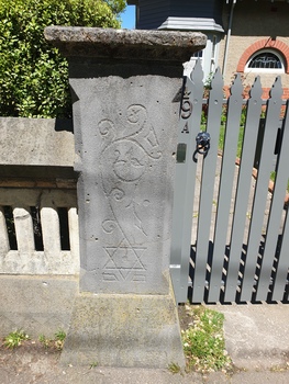 Detail of a bluestone fence