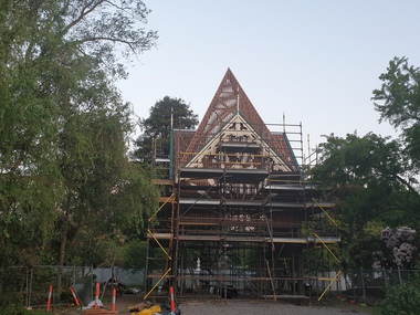 Photograph - Colour Photograph, Clare Gervasoni, Ballarat Botanical Gardens Fernery under Construction, 2020, 2020