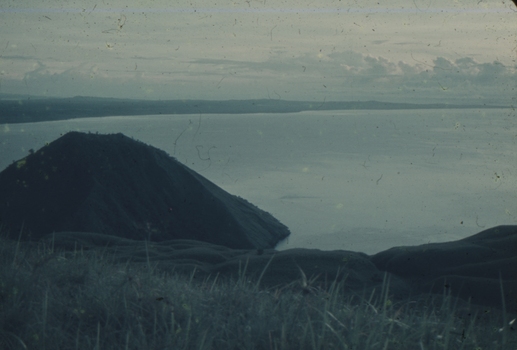 The active volcano Matupi with Rabaul harbour in the background