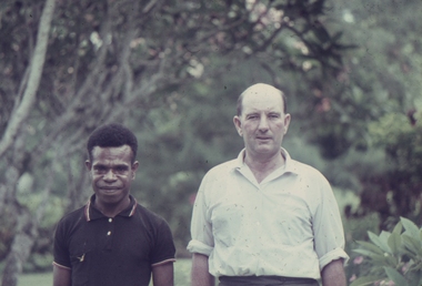 Papuan man Sem with David Kinnane, PNG