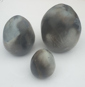 Three ceramic eggs