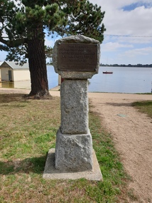 Photograph - Boathouse, Clare Gervasoni, Cairn displaying the place were William Cross Yuille Camped, 2021
