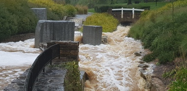 Photograph - Hepburn Mineral Springs flood 13 Oct 2022, LJ Gervasoni, Springs in flood 2022, 13 October 2022