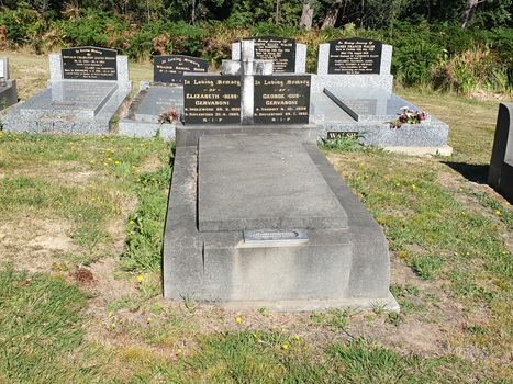 Elizabeth and Gus Gervasoni's Gravestone in Eganstown Catholic Cemetery, 2021