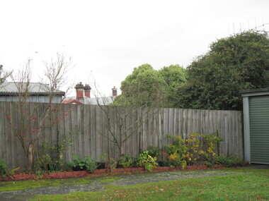 Photograph, Clare Gervasoni, Skyviews, rooflines and chimneys from 105 Lyons Street South, Looking Towards 103 Lyons Street South, Ballarat Central, 28/05/2023
