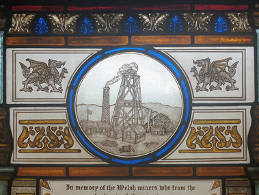 Photograph, Clare Gervasoni, Stained Glass Window in Carmel Welsh Church, Sebastopol, 08/10/2022