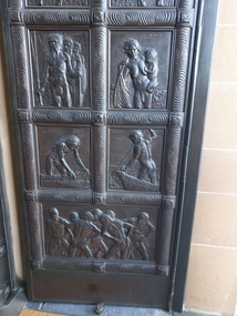Photograph, Mitchell Library Doors featuring Aboriginal designs