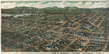 Work on paper, View of Ballarat, Victoria, Australia, 1887