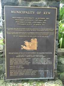 Photograph - Photograph - Colour, Municipality of Kew Memorial in Alexandria Gardens, 2016, 2016