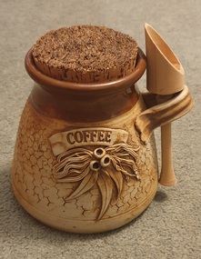 Ceramic - Ceramics, Ceramic Coffee Canister by Wartook Pottery, c1990