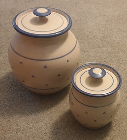 Ceramic, Springmount Pottery, Two Lidded Cannisters by Springmount Pottery