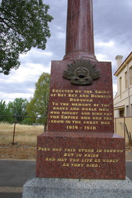 Photograph - War Memorial, Lisa Gervasoni, Dunolly War Memorial, 2025, 1921