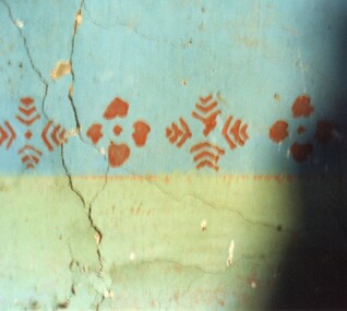 Photograph, Stencil Wall Decoration from the Gervasoni Homestead Kitchen, c1988