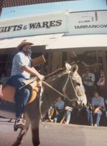 Photograph, Spike Long on Donkey, Circa 1985
