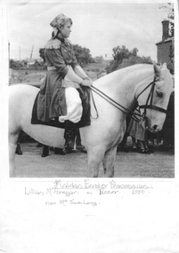 Photograph, Lillian Long (McGregor) on Fizzer - MEF 1950