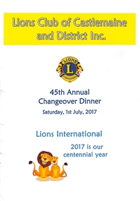 Document, Lions Club of Castlemaine Changeover