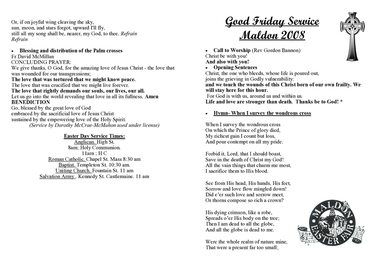 Document, Maldon Easter Fair Good Friday Program 2008