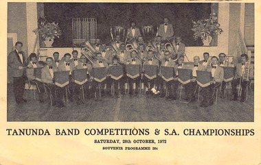 Programme, Tanunda Band Competitions & SA Championships 1972