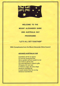 Programme, Mount Alexander Shire 2000 Australia Day
