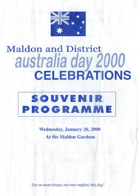 Programme, Maldon Australia Day 2000