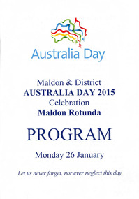 Programme, Maldon Australia Day 2015