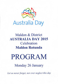 Programme, Maldon Australia Day 2015