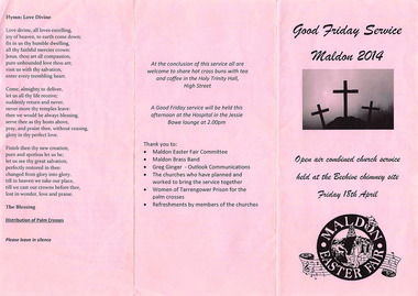 Programme, Good Friday Service Maldon 2014
