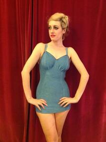 Clothing - Blue 1930s Jantzen ladies swimsuit, Late 1930s