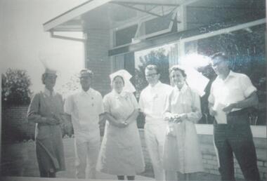 Photograph - Nursing staff outside Lister house