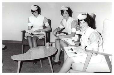 Photograph - Third Year Nurses Studying, c1963