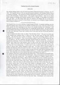 Document - NDSN - three typed pages of reflections on days at NDSN by Claire (West-Onley) Mortimer, PTS 14, dated October 2010 for the period 1952-55