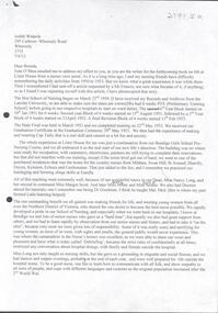 Document - Typed memories of the first school of nursing 1950-53 by Judith Walpole, 2012