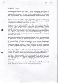 Document - The Kerrigan Family from Mildura trained in the 1960s