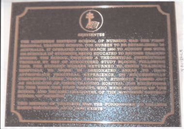 Document - Printed copy of photograph of the Plaque - Servientes