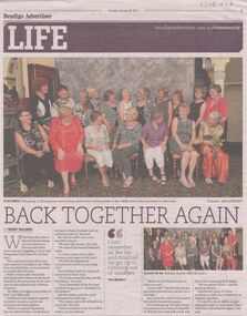 Document - Twenty ladies who were in the BDSN Class of 64 had reunion on Saturday. Article published 20 February 2014, BDNS nurses Class of 64