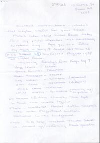 Document - Covering letter for photos relating to School 43 (not included with this record)
