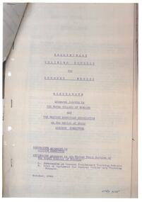Administrative record - Preliminary Training Schools for Student Nurses Memorandum and Appendices